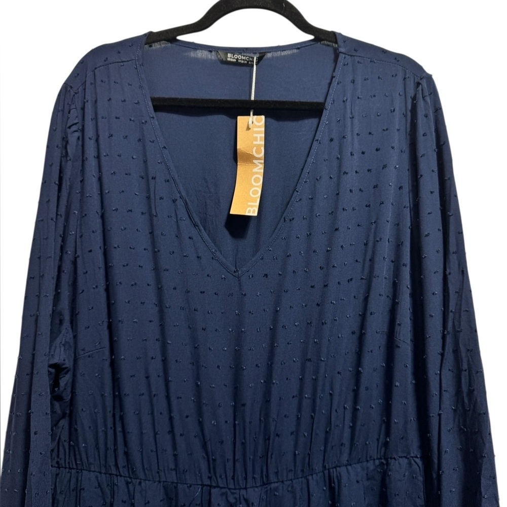 Bloomchic Long Sleeve Midi Dress Navy - Picture 4 of 11